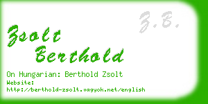 zsolt berthold business card